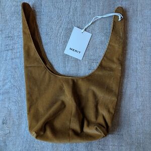 Merit Signature Bag Corduroy Slouchy Tie Makeup Bag NWT